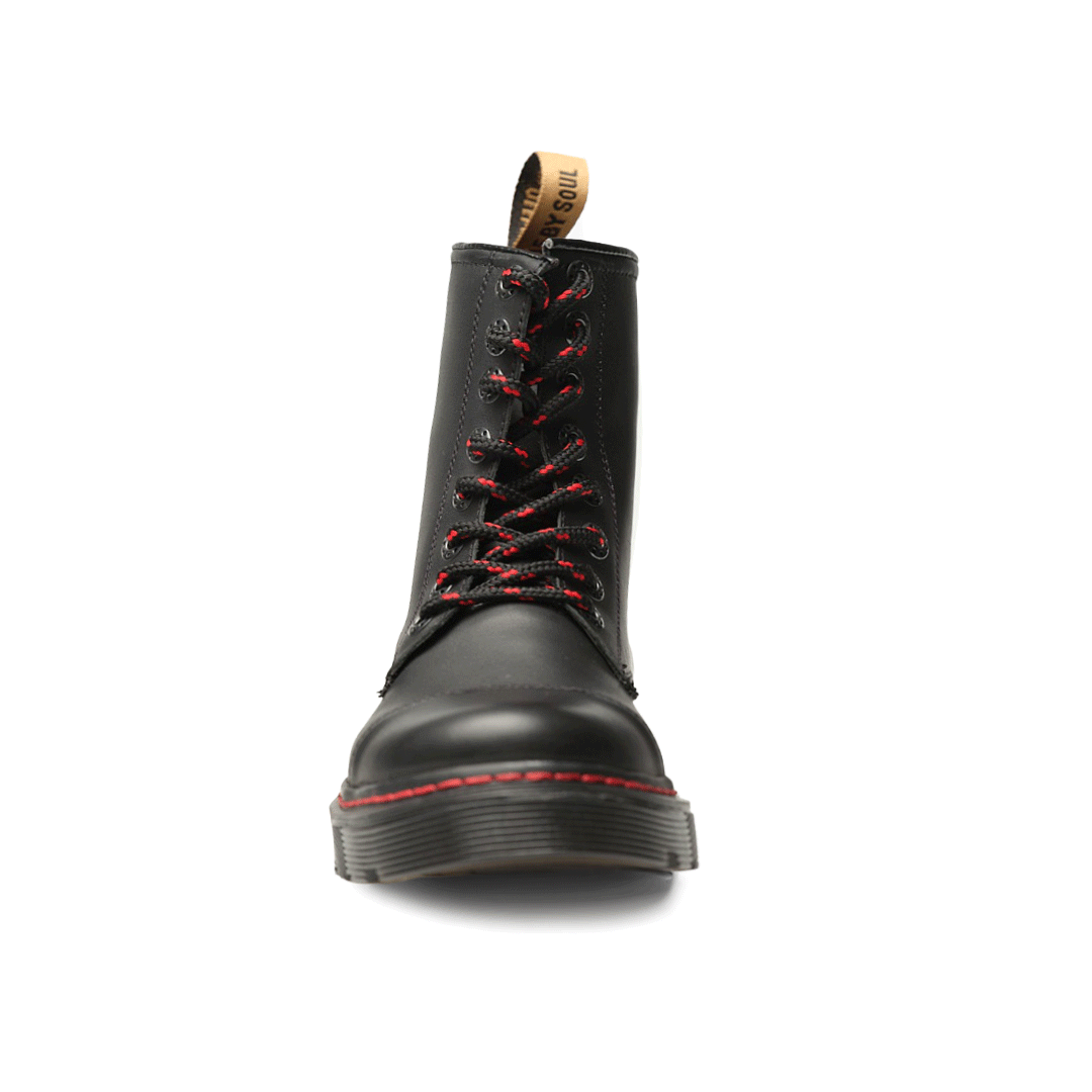 Botas Offlander, Tipo Militar, Piel Crazy, Negro, Costura Frontal ...