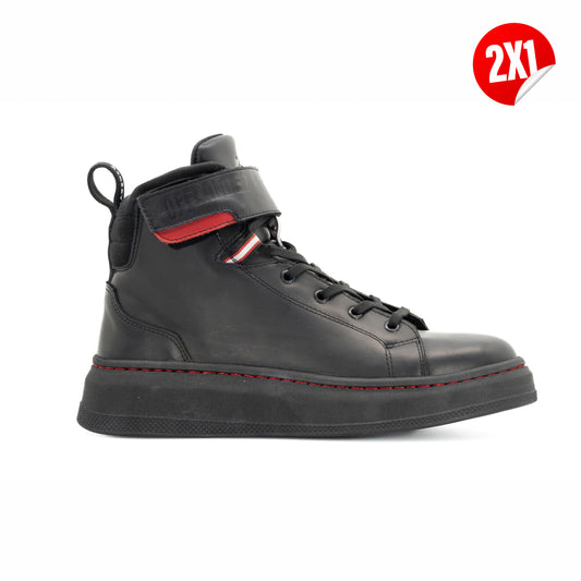 Tenis Offlander, Tipo Bota, Piel Napa, Negro