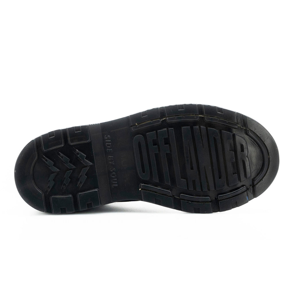 Botas Offlander, Tipo Militar, Piel Crazy, Negro, Flamas Bordadas ...