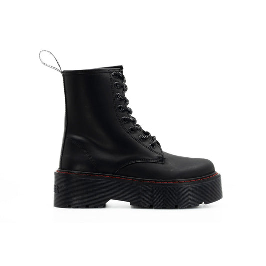 Botas Offlander, Tipo Militar - Chunky, Piel Crazy, Negro
