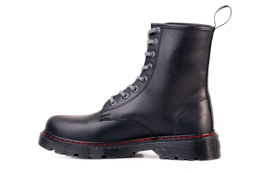 Offlander Botas Offlander, Tipo Militar, Piel Crazy, Negro, Calavera Bordada ...