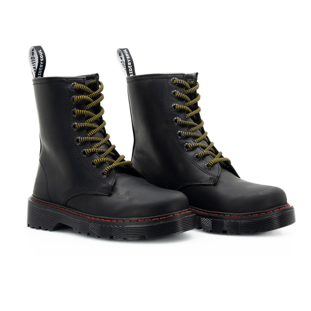 Botas Offlander, Tipo Militar, Piel Crazy, Negro