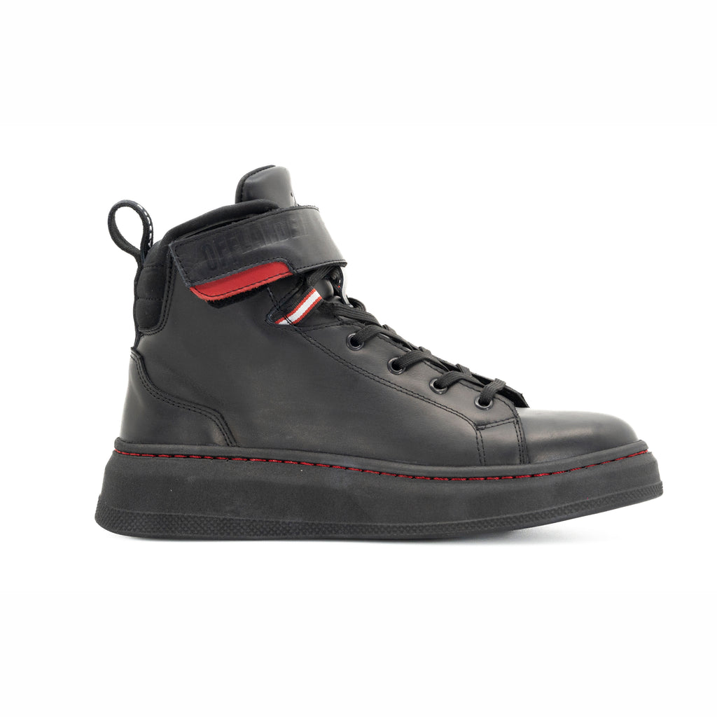 Tenis Offlander, Tipo Bota, Piel Napa, Negro