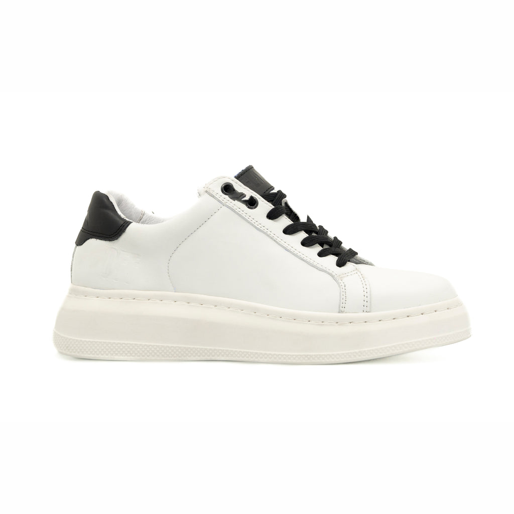 Tenis Offlander, Tipo Choclo, Piel Napa, Blanco y Negro