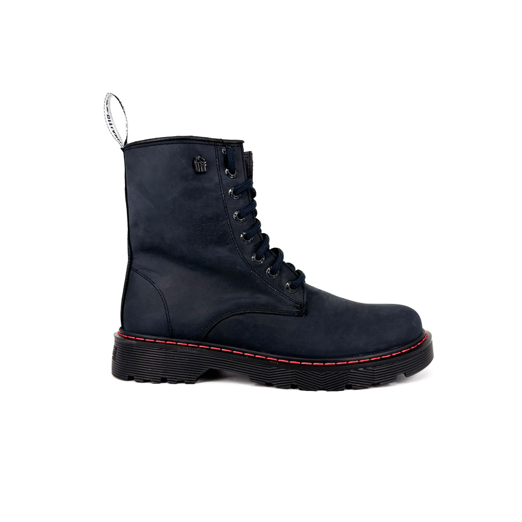 Botas Offlander, Tipo Militar, Piel Crazy, Azul