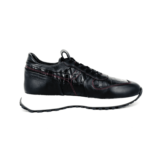 Tenis Offlander, Tipo Jogger, Piel Napa Grabada, Negro