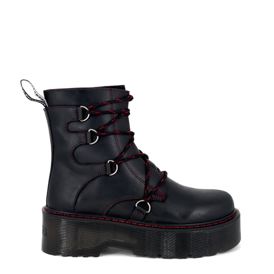 Botas Offlander, Tipo Militar - Rhapsody Chunky, Piel Crazy, Negro