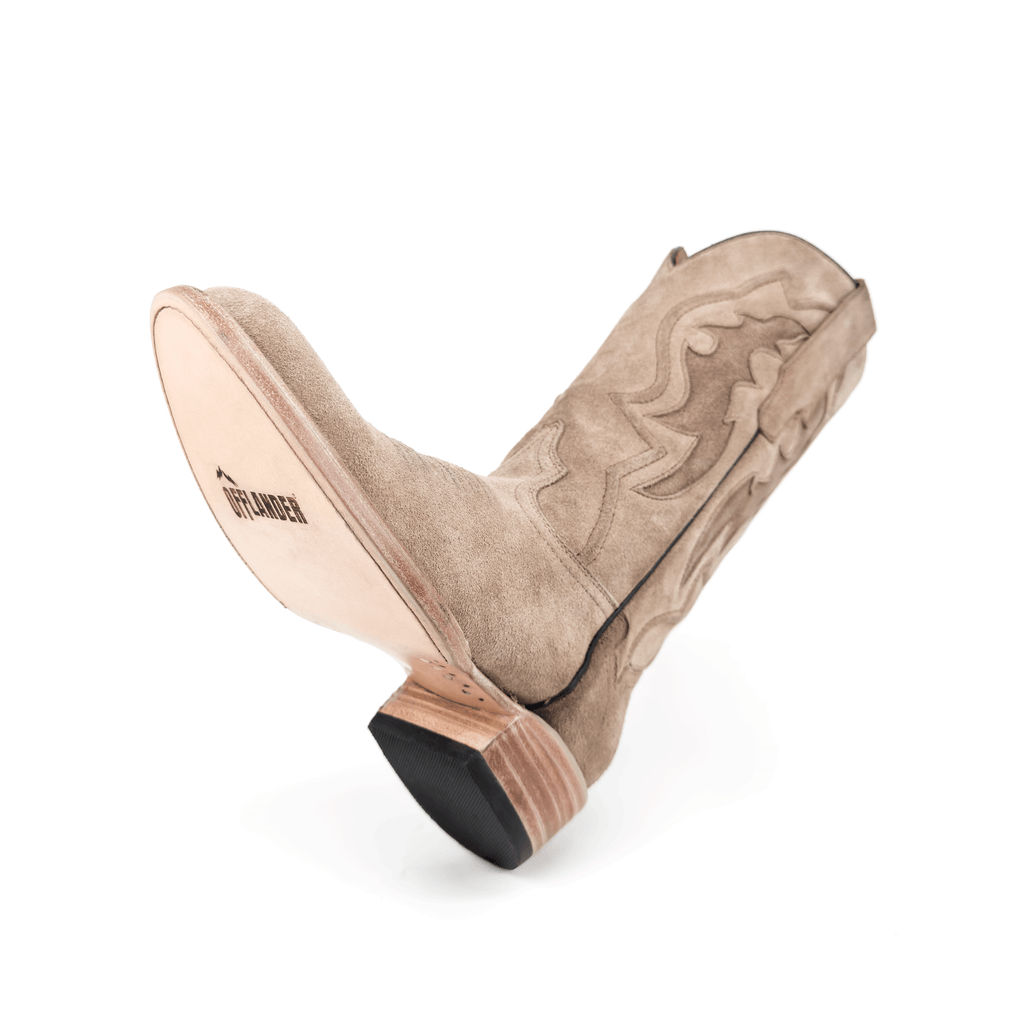 Botas Vaqueras Offlander - "Zaino", Piel Gamuza Beige