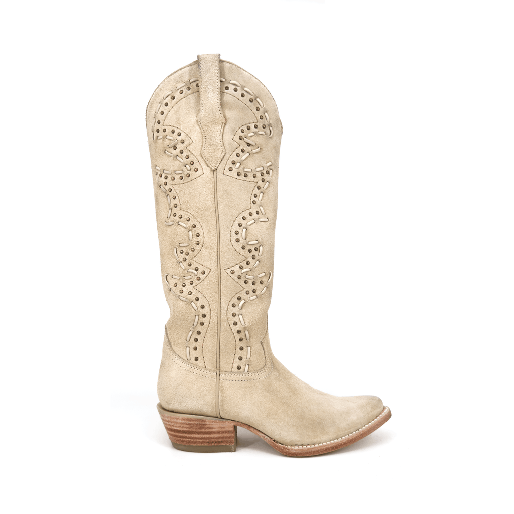 Botas Vaqueras Offlander – "Zaino", Piel Gamuza Arena