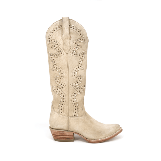 Botas Vaqueras Offlander – "Zaino", Piel Gamuza Arena