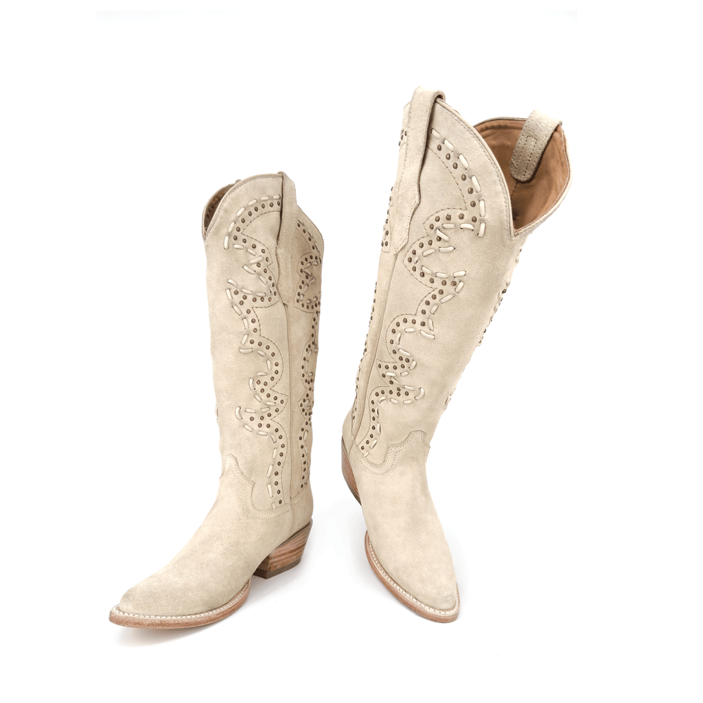 Botas Vaqueras Offlander – "Zaino", Piel Gamuza Arena