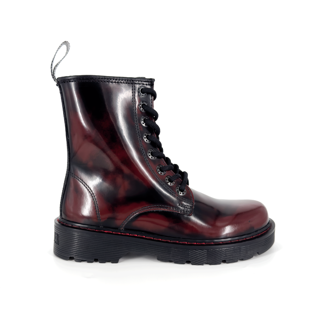 Botas Offlander, Tipo Militar, Piel Camaleón, Vino