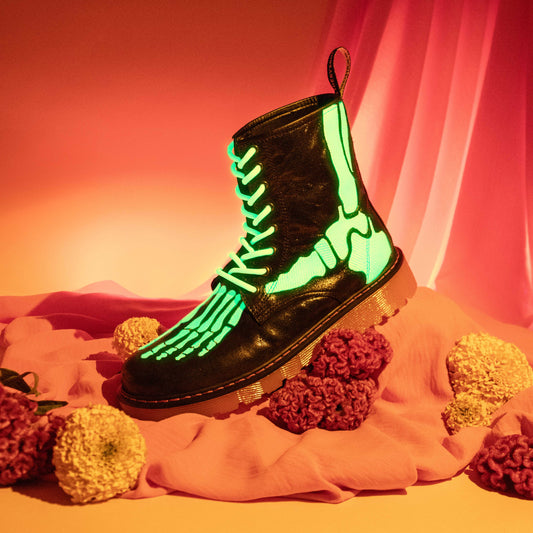 Botas Offlander Huesos Glow - "Ecos Eternos", Piel Texturizada, Negro