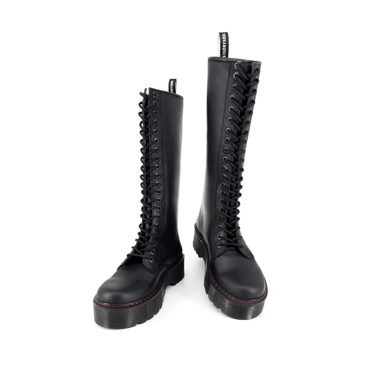 Botas Offlander "POP" - 20 Ojillos, Piel Crazy, Negro – EMPORIO MIRANDA